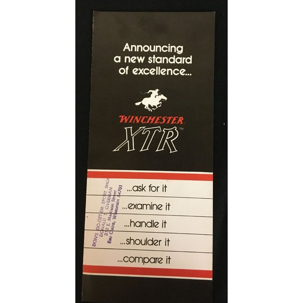 Winchester XTR Trifold Brochure of XTR Sporting Arms 1976- 8 1/2x3 1/2" Photos